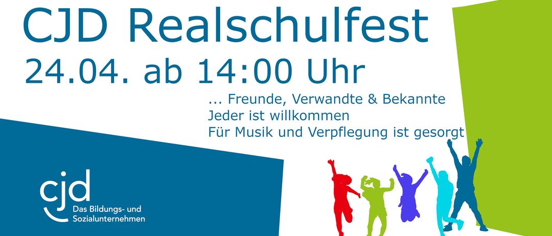 Realschulfest ab 14:00 Uhr. Freunde, Verwandte & Bekannte sind willkommen. Für Musik und Verpflegung ist gesorgt.