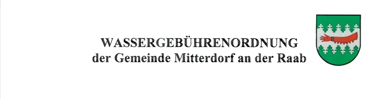 Das Wappen der Wassergebührenordnung der Gemeinde Mitterddorf an der Raab zeigt eine Hand, die ein rotes Tuch hält.