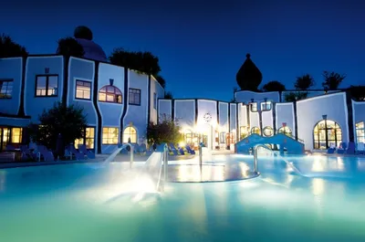 Building, Hotel, Resort, Housing, Villa, Water, Pool, Swimming Pool, Chair, Person