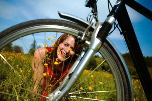 Spoke, Photography, Person, Portrait, Grass, Wheel, Bicycle, Adult, Bride, Woman