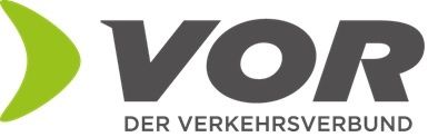 Das VOR-Logo zeigt einen grünen Blatt in der oberen linken Ecke mit 'VOR' in fettem grauen Text. Darunter steht 'DER VERKEHRSVERBAND' in grauem Text.