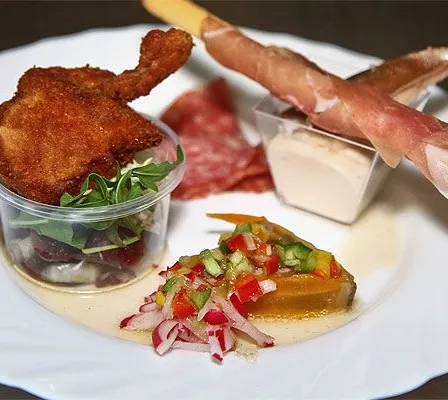 Food, Lunch, Meal, Food Presentation, Meat, Pork, Dish, Beverage, Milk