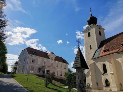 Building, Housing, Gothic Arch, Outdoors, Grass, House, Villa, Clock Tower, Monastery, Spire