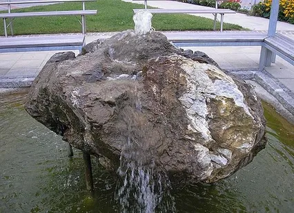 Rock, Architecture, Fountain, Water, Nature, Outdoors, Pond, Ammunition, Grenade, Weapon