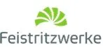 Das Logo von Feisritzwerke zeigt ein grünes Blattsymbol über dem Firmennamen, der in fetten schwarzen Buchstaben geschrieben ist.