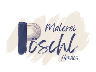 Das Bild zeigt ein Logo mit dem Text 'Pöschl' in Blau mit einem Pinselstricheffekt auf einem beigefarbenen Hintergrund. Der Name 'Hannes' ist darunter in einer kursiven Schrift geschrieben.