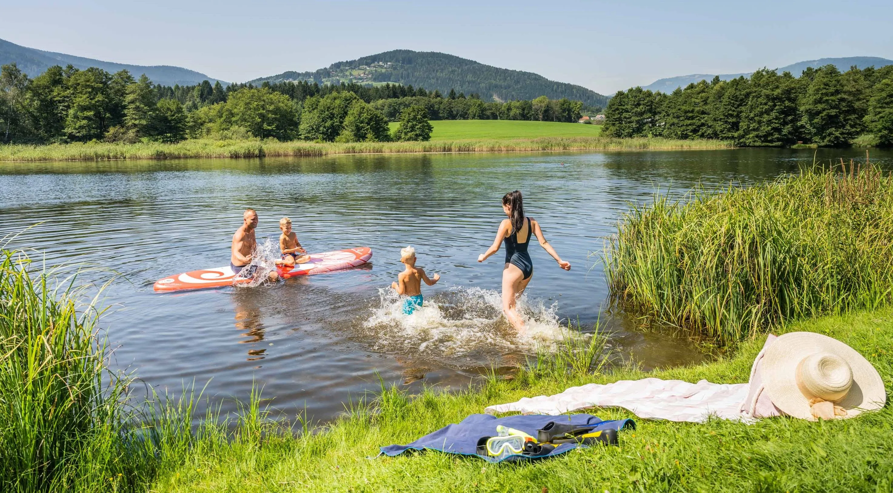 Nature, Outdoors, Scenery, Person, Swimming, Summer, Grass, Adult, Female, Woman