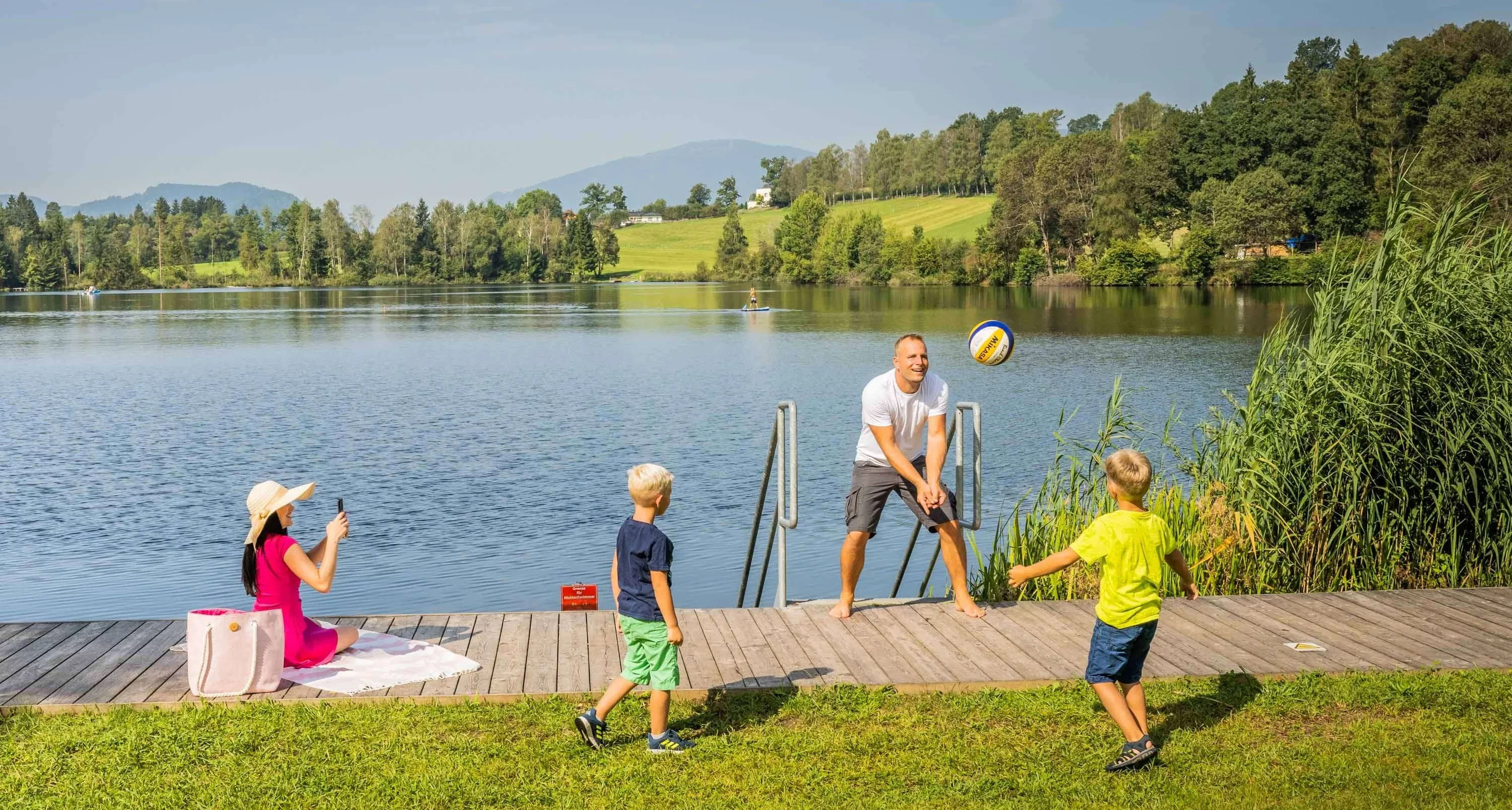 Nature, Outdoors, Scenery, Person, Boy, Child, Male, Volleyball (Ball), Lakefront, Man