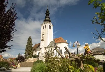 Monastery, Bell Tower, Clock Tower, Potted Plant, Villa, Tree, Spire, Grass, Person, Vegetation