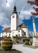 Spire, Tower, Clock Tower, Monastery, Walkway, Gothic Arch, Bell Tower, Tree, Person, Graveyard