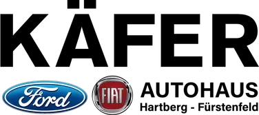 Ein Bild mit dem Ford-Logo auf der linken und dem Fiat-Logo auf der rechten Seite, beide gegen einen schwarzen Hintergrund dargestellt.