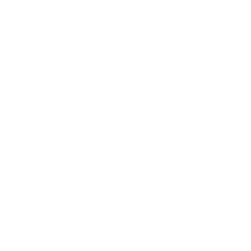 Ein minimalistisches schwarz-weißes Symbol in Form eines Hauses mit einem geneigten Dach und einer Öffnung am Boden.