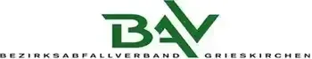 Logo des Bezirksabfallverbandes Grieskirchen, mit der Abkürzung BAY in grün, darunter der vollständige Name in kleinerer grüner Schrift.