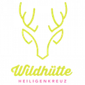 Auf einem schwarzen Hintergrund ist ein neongrüner Hirschkopf mit Geweih zu sehen, darunter steht der Text 'Wildhunt' in Neongelb und 'Heilgeneleuz' in Pink.