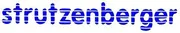 Das Bild zeigt das Wort Strutzenberger in einer stilisierten, fetten blauen Schrift auf weißem Hintergrund. Die Buchstaben sind in einem einzigartigen Muster angeordnet, das einer Wortmarke ähnelt.