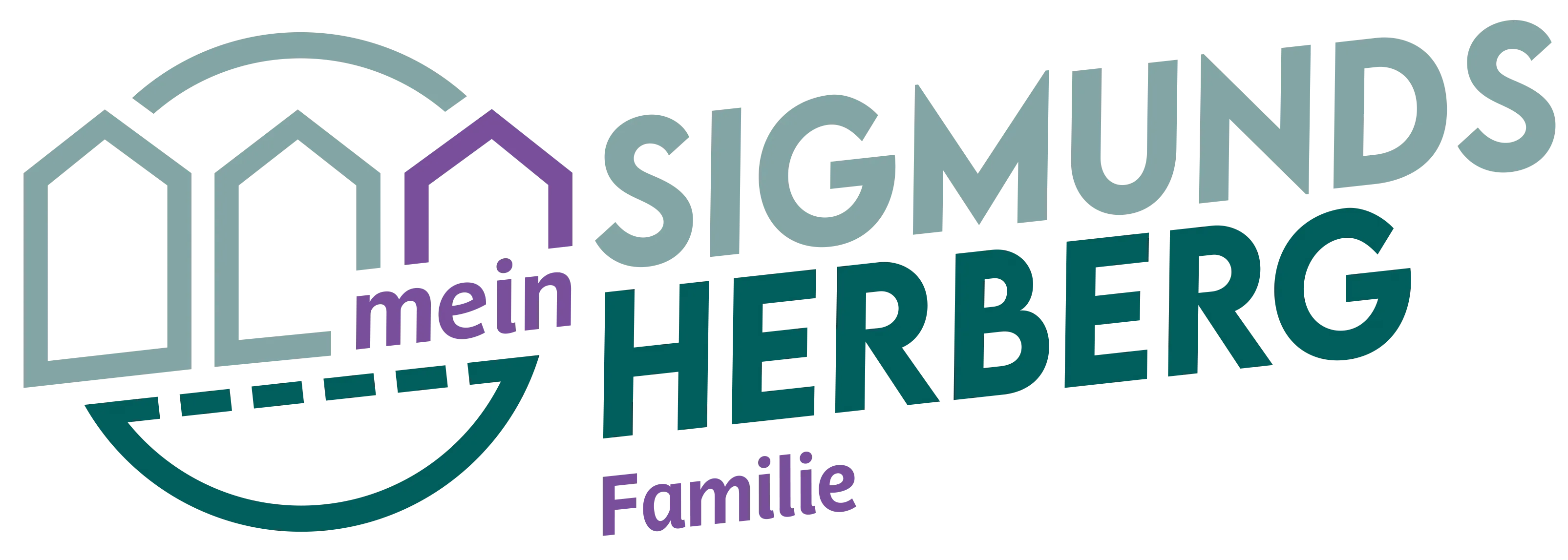 Ein Logo für Sigma in Herb mit dem Text Sigma in Grün und Herb in Teal. Darunter steht das Wort Familie in Pink.