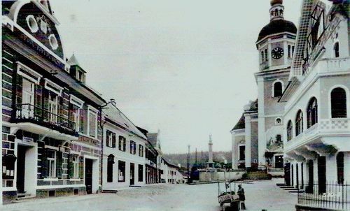 City, Monastery, Road, Street, Urban, Neighborhood, Alley, Gothic Arch, Clock Tower, Person
