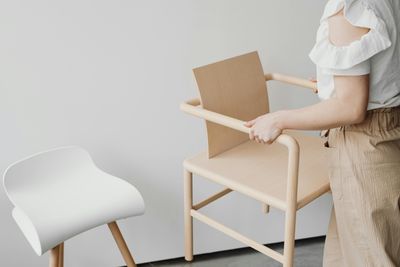 Furniture, Chair, Plywood, Wood, Table, Adult, Female, Person, Woman, Desk