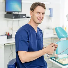 Nurse, Person, Adult, Male, Man, Hardware, Monitor, Screen, Dentist, Face