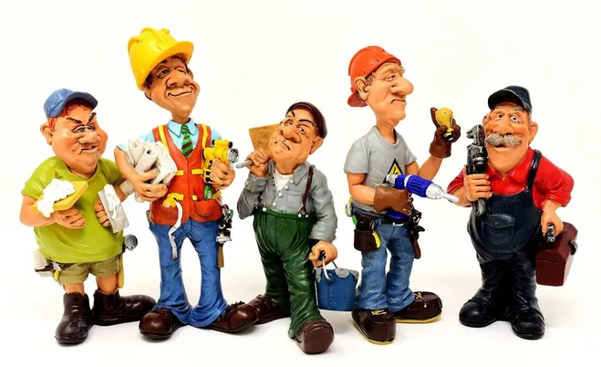 Figurine, Person, Adult, Male, Man, Face, Hat, Power Drill, Shoe, Helmet