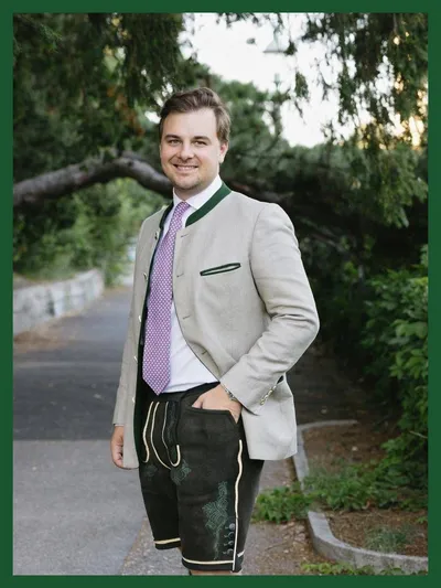 Blazer, Coat, Jacket, Formal Wear, Tie, Suit, Pants, Person, Standing, Portrait