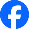 Ein blauer Kreis enthält einen weißen Buchstaben 'f', der das Facebook-Logo symbolisiert.