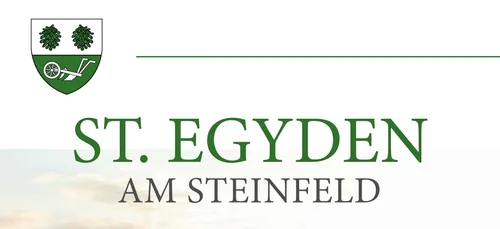 Das Bild zeigt den Text 'T. EGYDEG AM STEINFEL' in fetter grüner Schrift auf weißem Hintergrund. Die Buchstaben sind groß und scheinen Teil eines längeren Satzes zu sein.