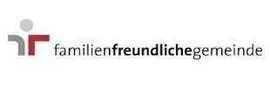Das Bild zeigt das Logo einer Gemeindeorganisation, mit einer stilisierten Figur und dem Text 'familienfreundliche gemeinde'.