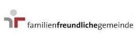 Das Bild zeigt das Logo einer Gemeindeorganisation, mit einer stilisierten Figur und dem Text 'familienfreundliche gemeinde'.