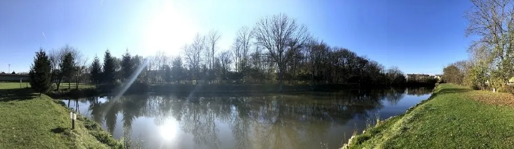 Landscape, Nature, Outdoors, Scenery, Pond, Water, Panoramic, Canal, Grass, Vegetation