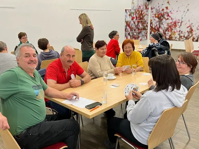 Adult, Female, Person, Woman, Cafeteria, Male, Man, People, Tabletop, Cup
