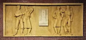 Betonrelief am damaligen Dorfgemeinschaftshaus (1963)