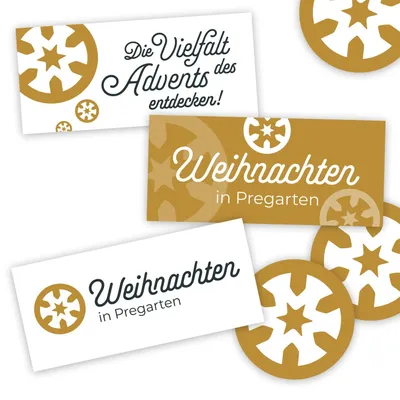 Hochhalteschilder rechteckig oder rund mit den Weihnachten in Pregarten Sujets