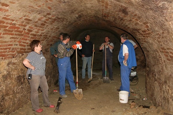 Dungeon, Clothing, Pants, Shovel, Adult, Male, Man, Person, Tunnel, Glove
