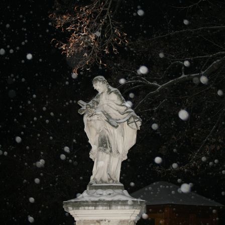 Bild enthält, Outdoors, Nature, Adult, Bride, Female, Person, Woman, Art, Winter, Night