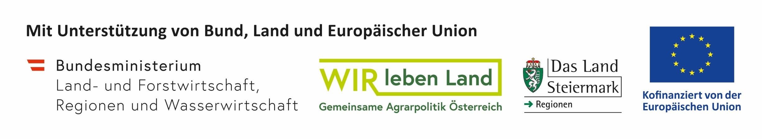 Logo der 'WIR Leben Land', einer gemeinsamen Agrarpolitik-Organisation Österreichs unter der Europäischen Union.