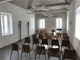 Dining Room, Dining Table, Indoors, Table, Appliance, Ceiling Fan, Device, Electrical Device, Chair, Cafeteria