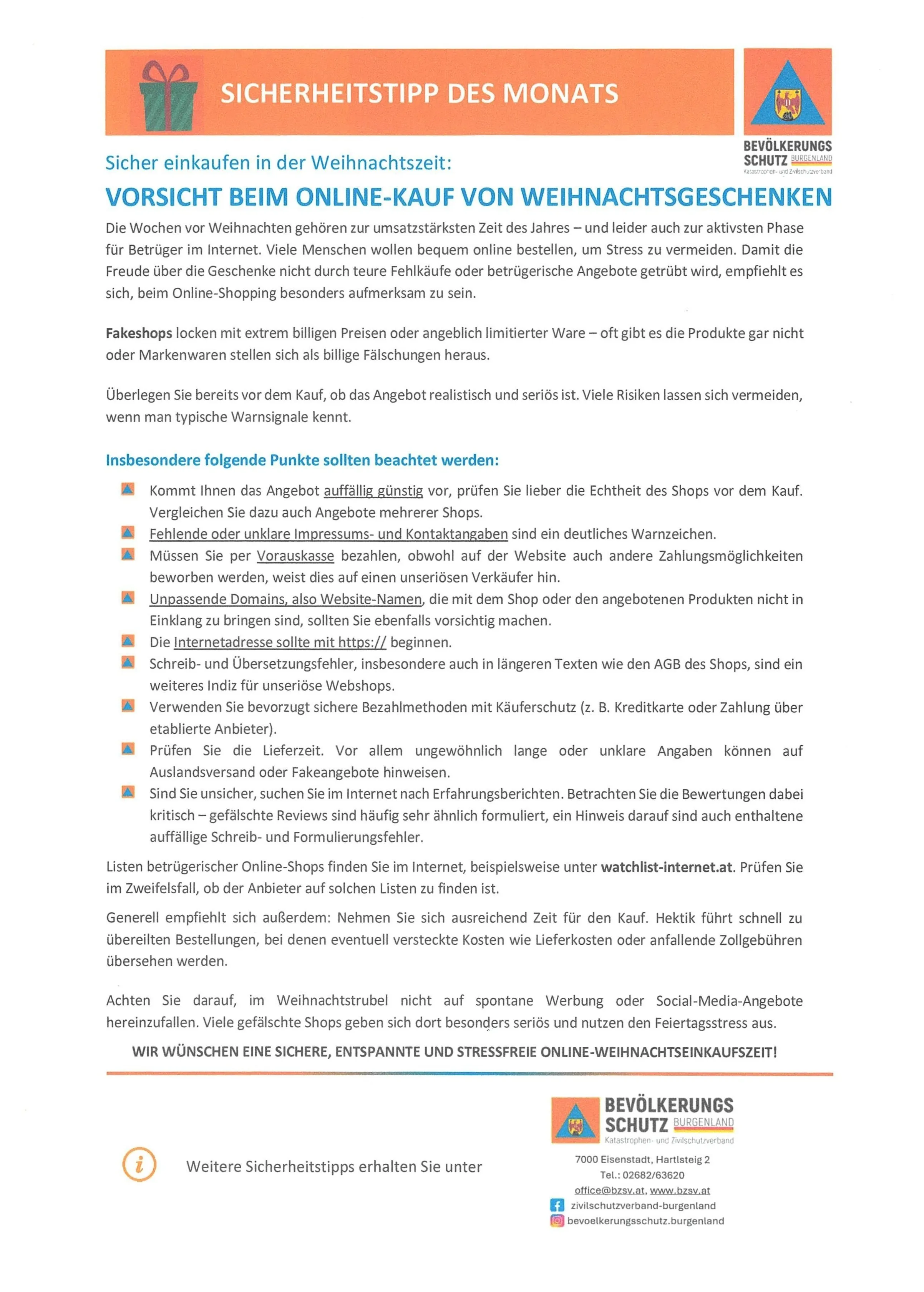 Die Wochen vor Weihnachten gehören zur umsatzstärksten Zeit des Jahres - und leider auch zur aktivsten Phase für Betrüger im Internet. Viele Menschen wollen online bestellen, um Stress zu vermeiden. Damit die Freude über die Geschenke nicht durch teure Fehlkäufe oder betrügerische Angebote getrübt wird, empfiehlt es sich, beim Online-Shopping besonders vorsichtig zu sein.