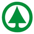 Ein grünes Baumsymbol mit weißem Hintergrund.