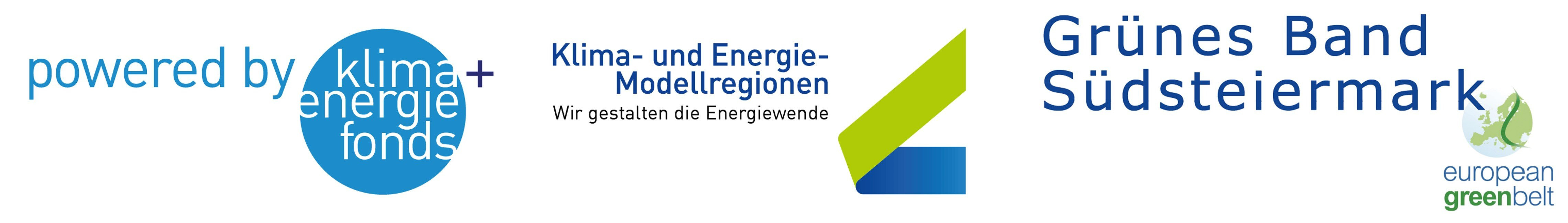 Das Bild zeigt ein Logo mit dem Text 'und Energie-delregionen' und 'en die Energiewende'. Es hat eine blaue und grüne dreieckige Form auf der rechten Seite.