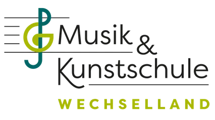 Ein schwarzer Hintergrund mit weißem Text, der 'Musik & Kunstsch Wechsel' lautet. Das Wort 'Musik' ist in fetter, gelber Schrift, während 'Kunstsch' in einer stilisierten, kursiven Schrift ist. Darunter steht das Wort 'Wechsel' in großer, gelber Schrift.