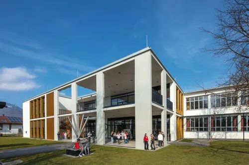 Grass, Plant, Architecture, Building, College, Campus, Person, Office Building, Lawn, School