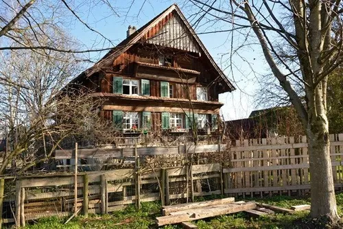 Nature, Outdoors, Yard, Building, Housing, Wood, House, Cabin, Picket Fence, Cottage