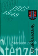 Ein grüner Hintergrund mit weißem Text, der '1912 1848' lautet. Das Logo befindet sich in der Mitte mit einem roten und weißen Emblem. Das Wort 'Stelzenberg' ist auf der rechten Seite in Weiß geschrieben.