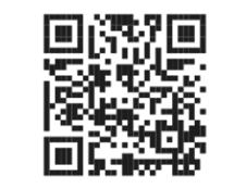 Ein schwarz-weißer QR-Code auf schwarzem Hintergrund. Der QR-Code besteht aus einer Reihe schwarzer Quadrate, die in einem Rastermuster angeordnet sind.