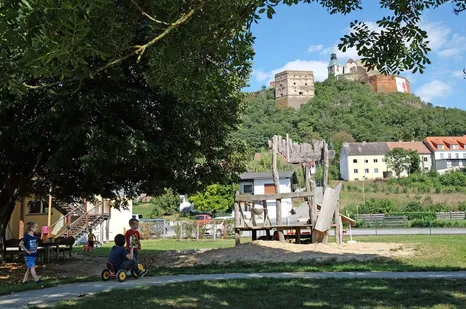 Play Area, Grass, Outdoor Play Area, Outdoors, Building, Person, Wheel, Nature, Park, Car