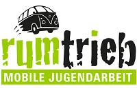Logo von Rumtrieb mit einem Van und dem Text 'Mobile Jugendarbeit'.