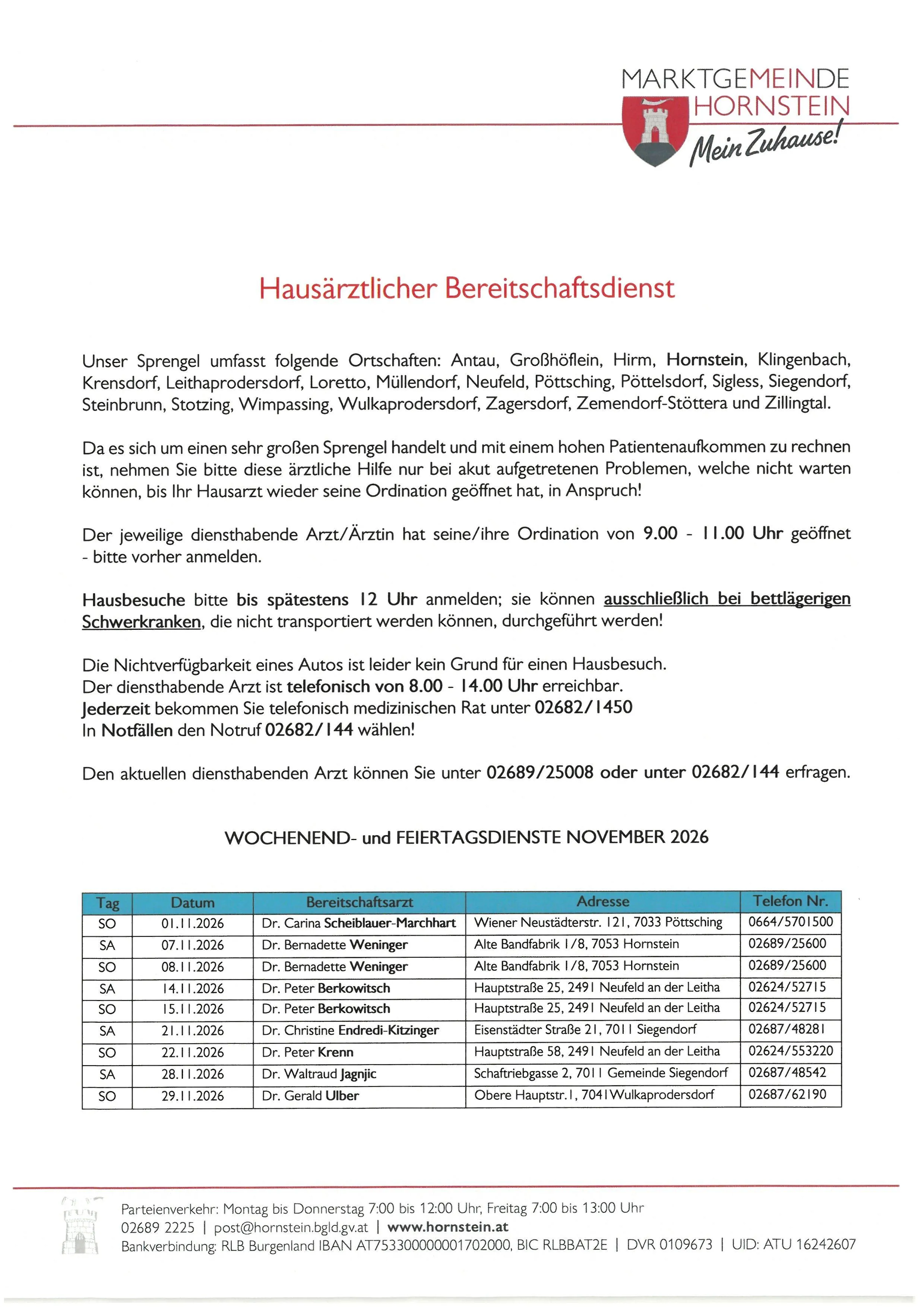 Ein Dokument mit dem Titel 'Hausärztlicher Bereitschaftsdienst' bietet Informationen über den hausärztlichen Bereitschaftsdienst in verschiedenen deutschen Städten. Es enthält die Namen der Städte, die Öffnungszeiten der Ärzte und die Kontaktnummern.