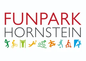 Das UNPARKORNSTEIN-Logo zeigt den Schriftzug 'UNPARKORNSTEIN' in Rot und Schwarz, darunter verschiedene bunte Symbole, die Aktivitäten wie Radfahren, Laufen und Skateboarden darstellen.