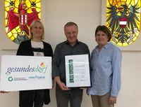 Projektleiterin Brunner, Bgm. Lampel, StRin Barwitius